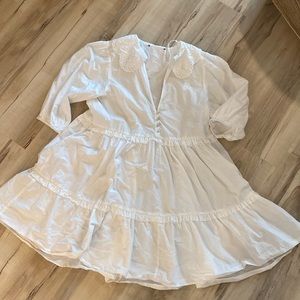 ZARA - MINI COLLAR DRESS WHITE